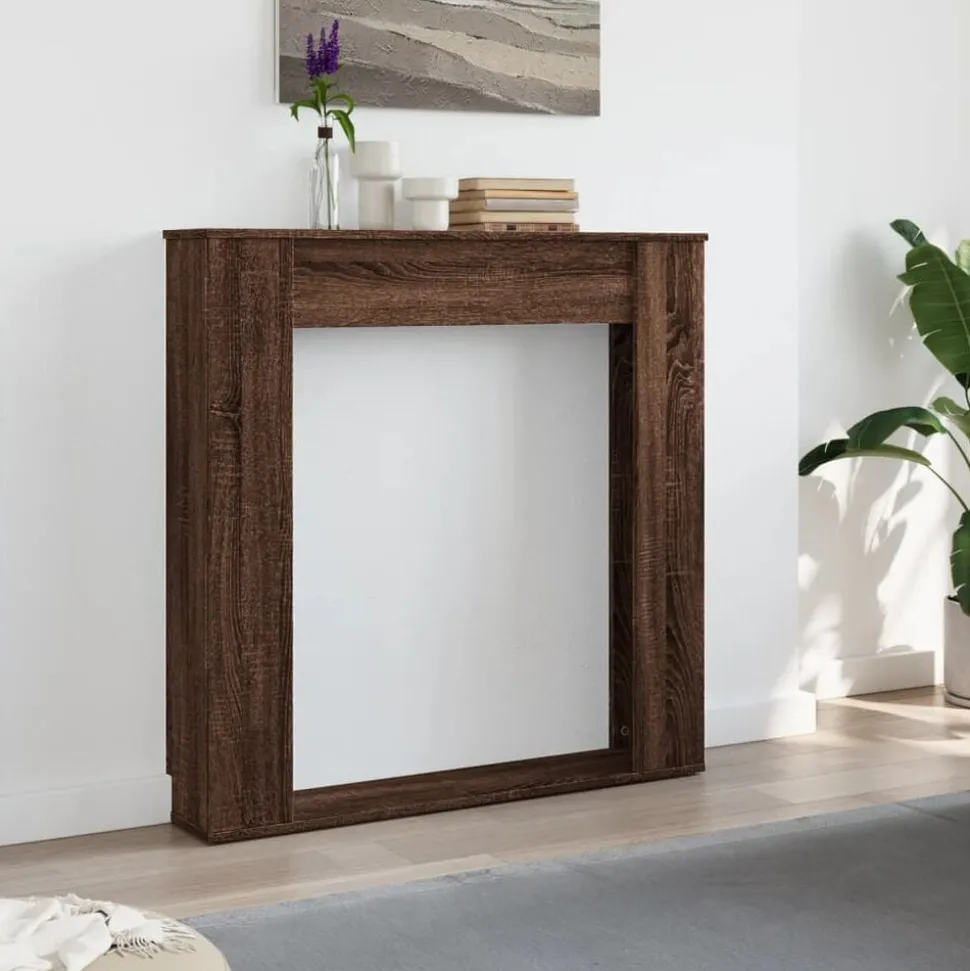 vidaXL Haardombouw 100x20x100 cm bewerkt hout bruin eikenkleurig