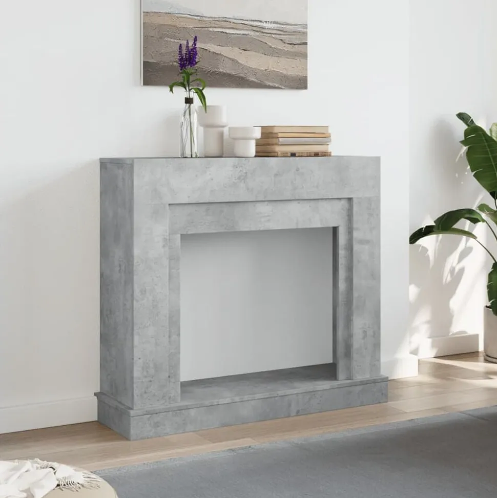 vidaXL Haardombouw 100x30x87,5 cm bewerkt hout betongrijs