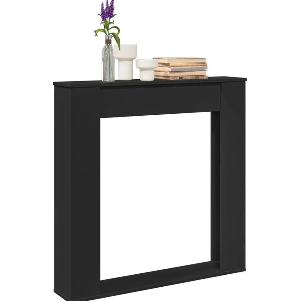 vidaXL Haardombouw 100x20x100 cm bewerkt hout zwart