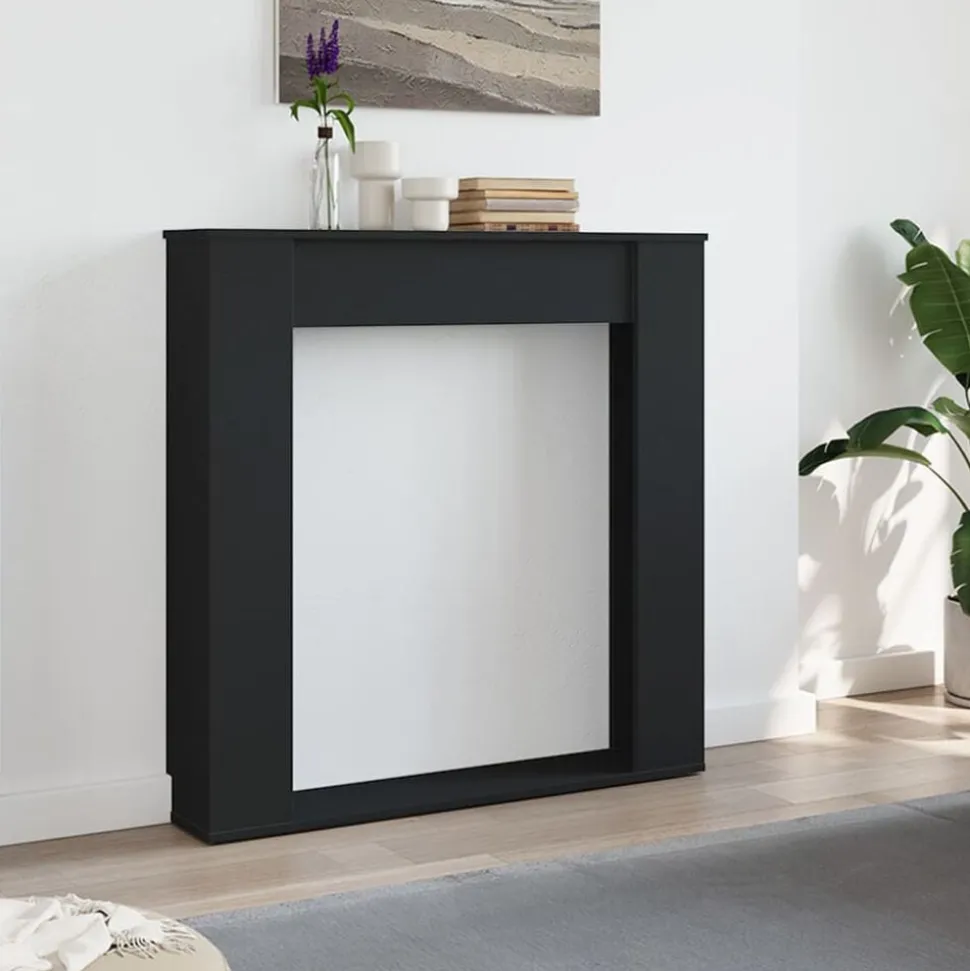 vidaXL Haardombouw 100x20x100 cm bewerkt hout zwart