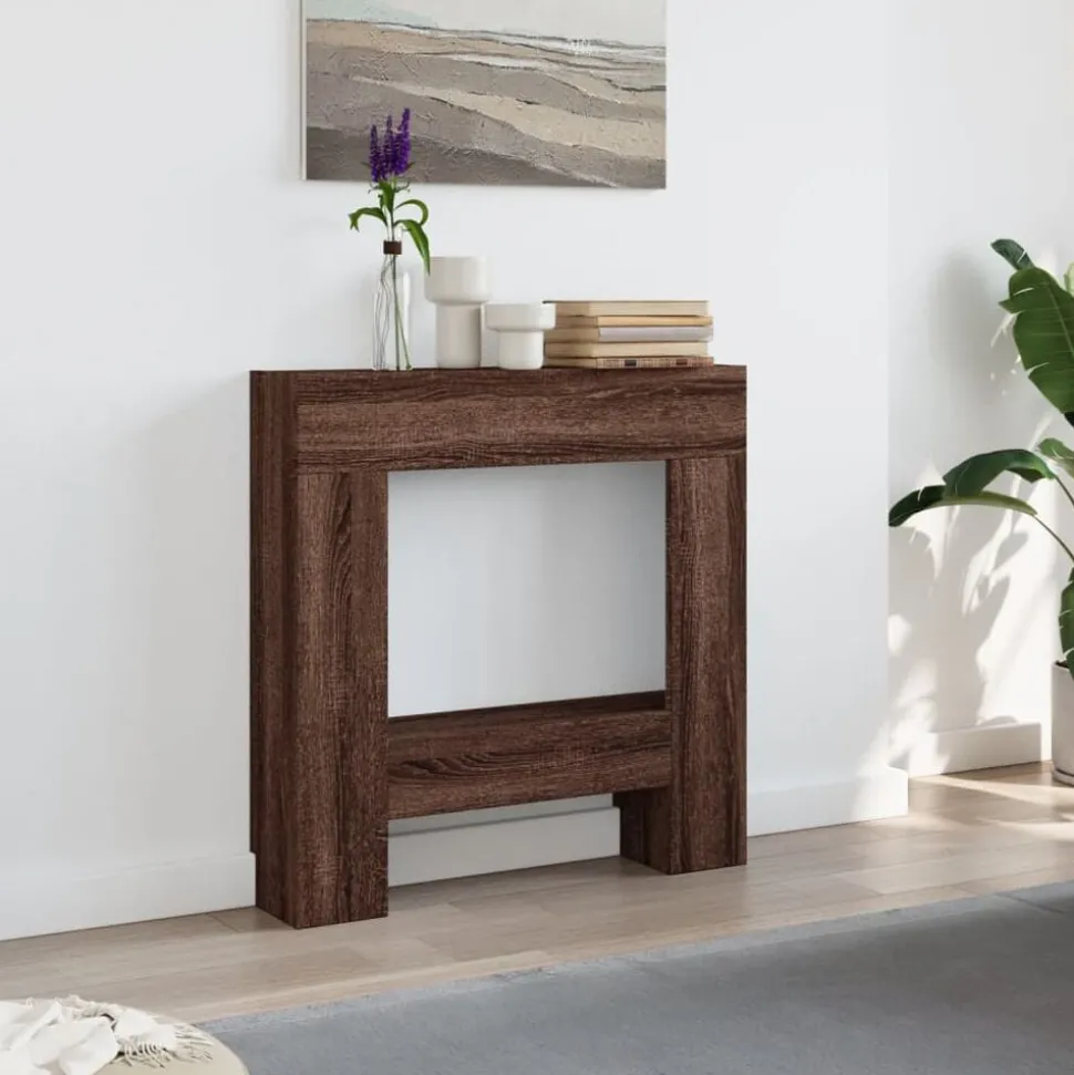 vidaXL Haardombouw 81x18x82 cm bewerkt hout bruin eikenkleurig