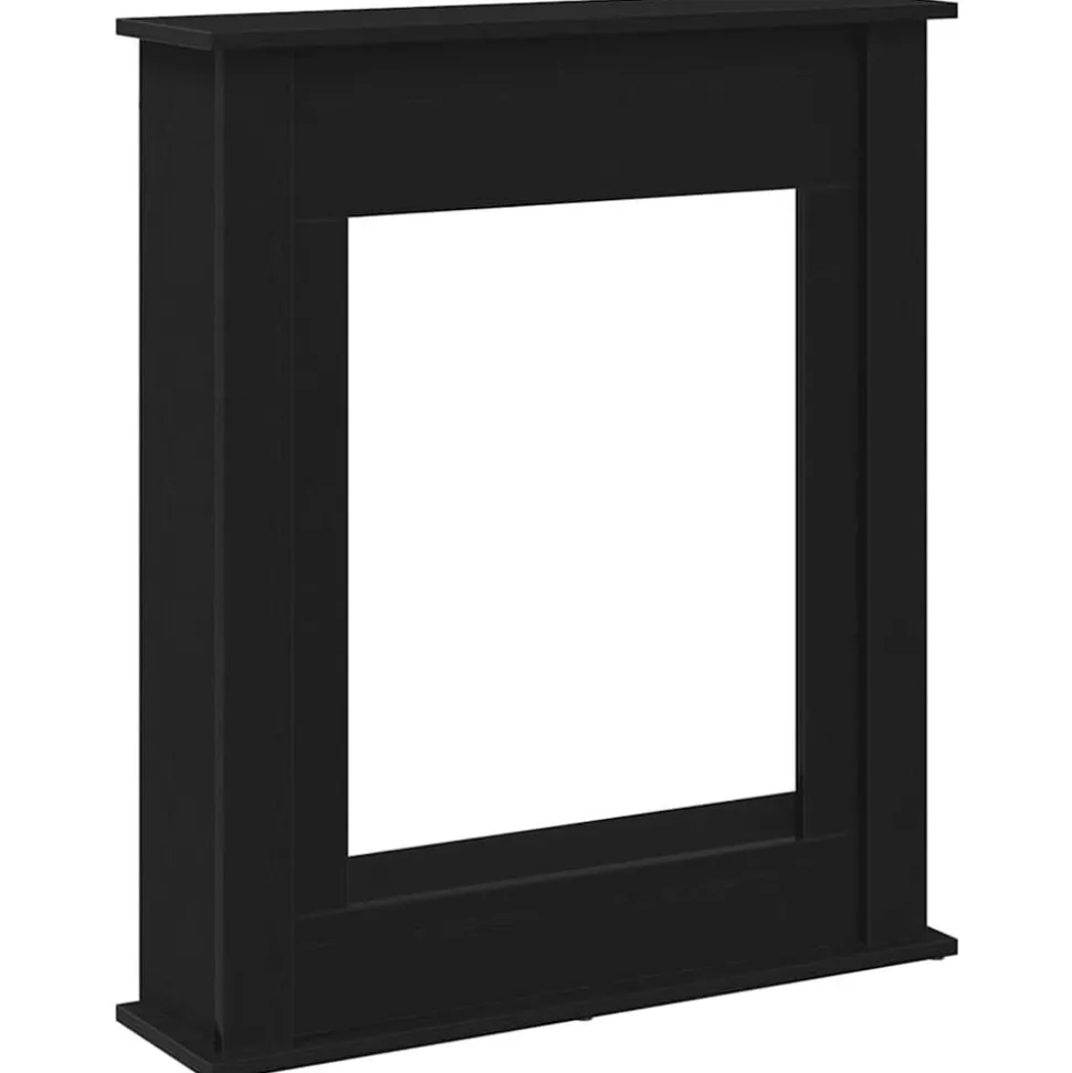 vidaXL Haardombouw Zwarte Eiken 75x20x87,5 cm Engineered Wood