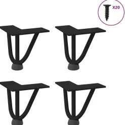 vidaXL Haarnadelpoten voor Salontafel 4 st 10 cm massief staal zwart