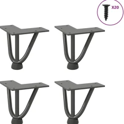 vidaXL Haarnadelpoten voor Salontafel 4 st 10 cm massief staal antracietkleurig