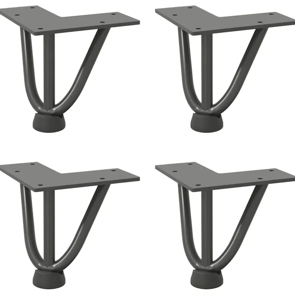 vidaXL Haarnadelpoten voor Salontafel 4 st 10 cm massief staal antracietkleurig