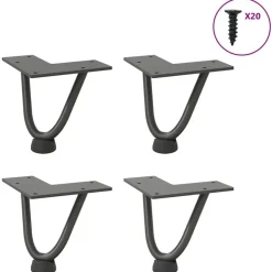 vidaXL Haarnadelpoten voor Salontafel 4 st 10 cm massief staal antracietkleurig
