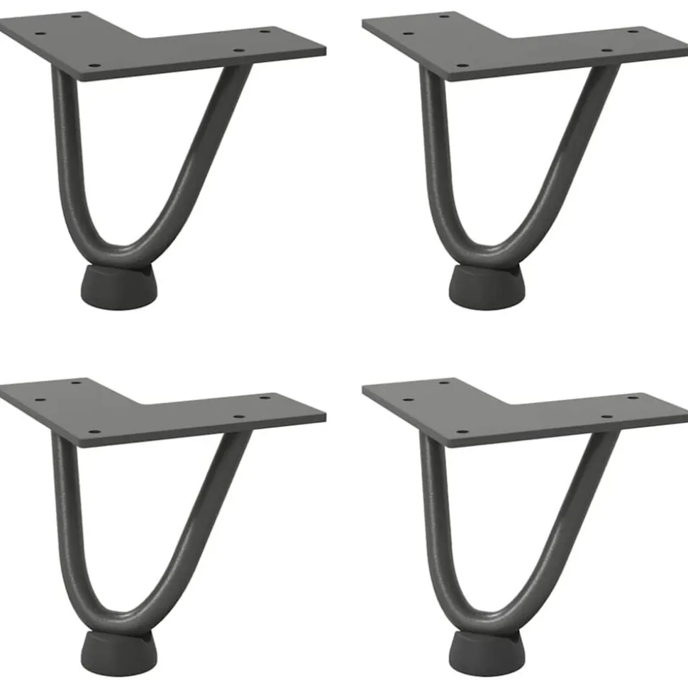 vidaXL Haarnadelpoten voor Salontafel 4 st 10 cm massief staal antracietkleurig