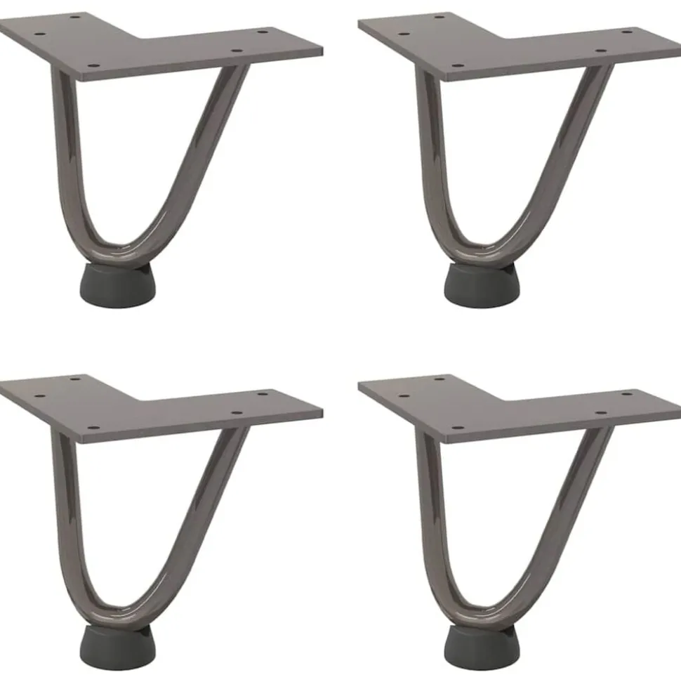vidaXL Haarnadelpoten voor Salontafel 4 st 10 cm massief staal naturel