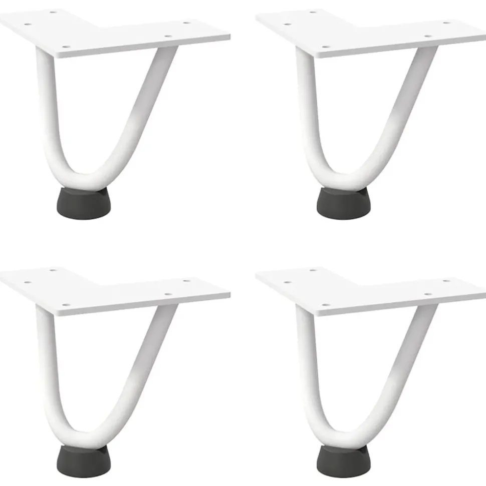 vidaXL Haarnadelpoten voor Salontafel 4 st 10 cm massief staal wit