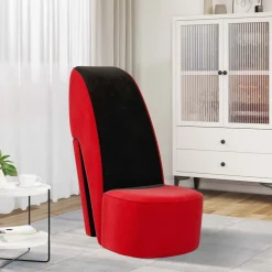 vidaXL Hakstoel fluweel rood