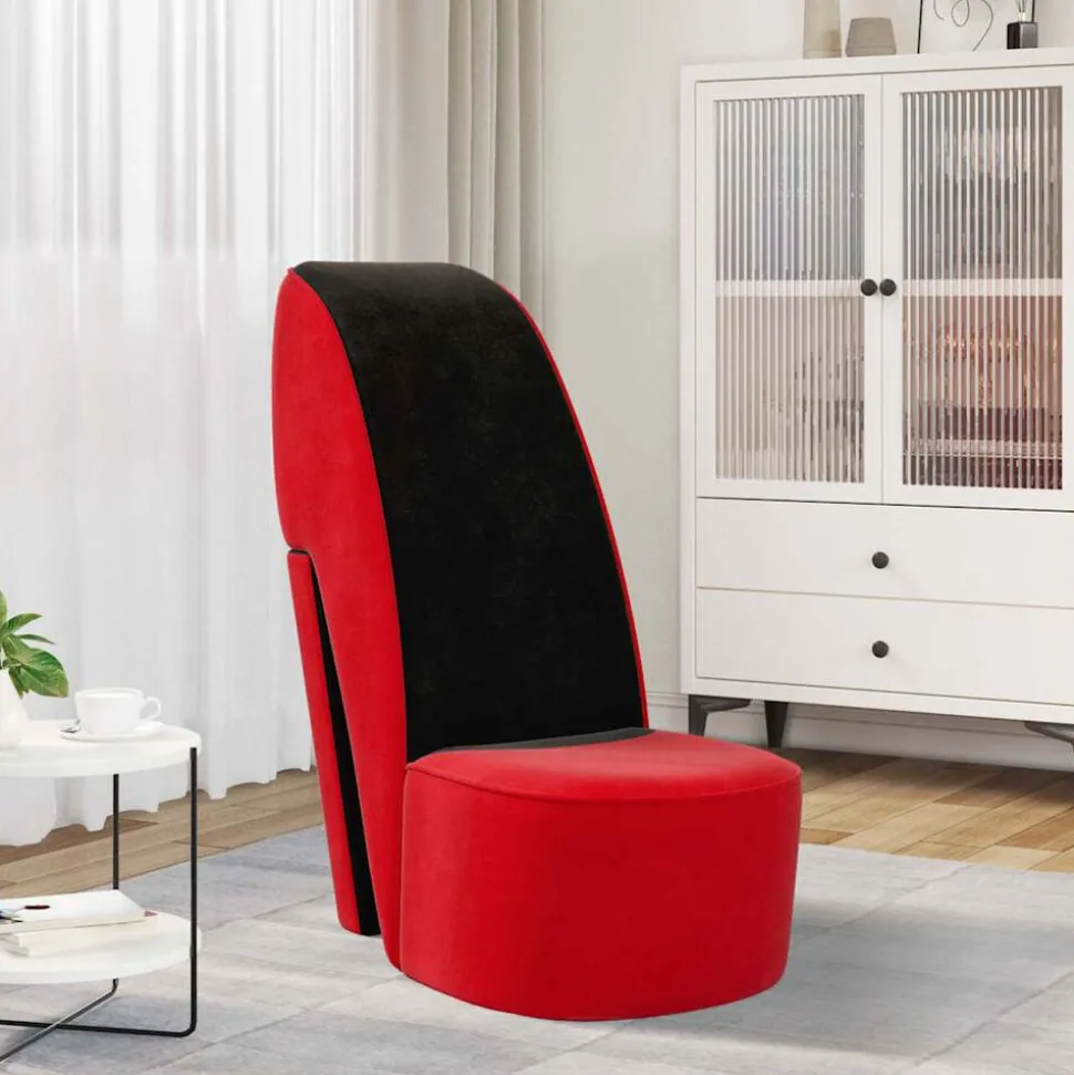 vidaXL Hakstoel fluweel rood