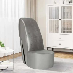 vidaXL Hakstoel kunstleer zilverkleurig