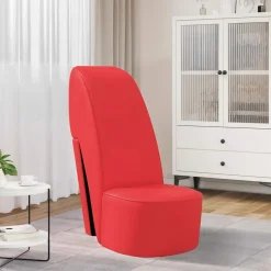 vidaXL Hakstoel kunstleer rood