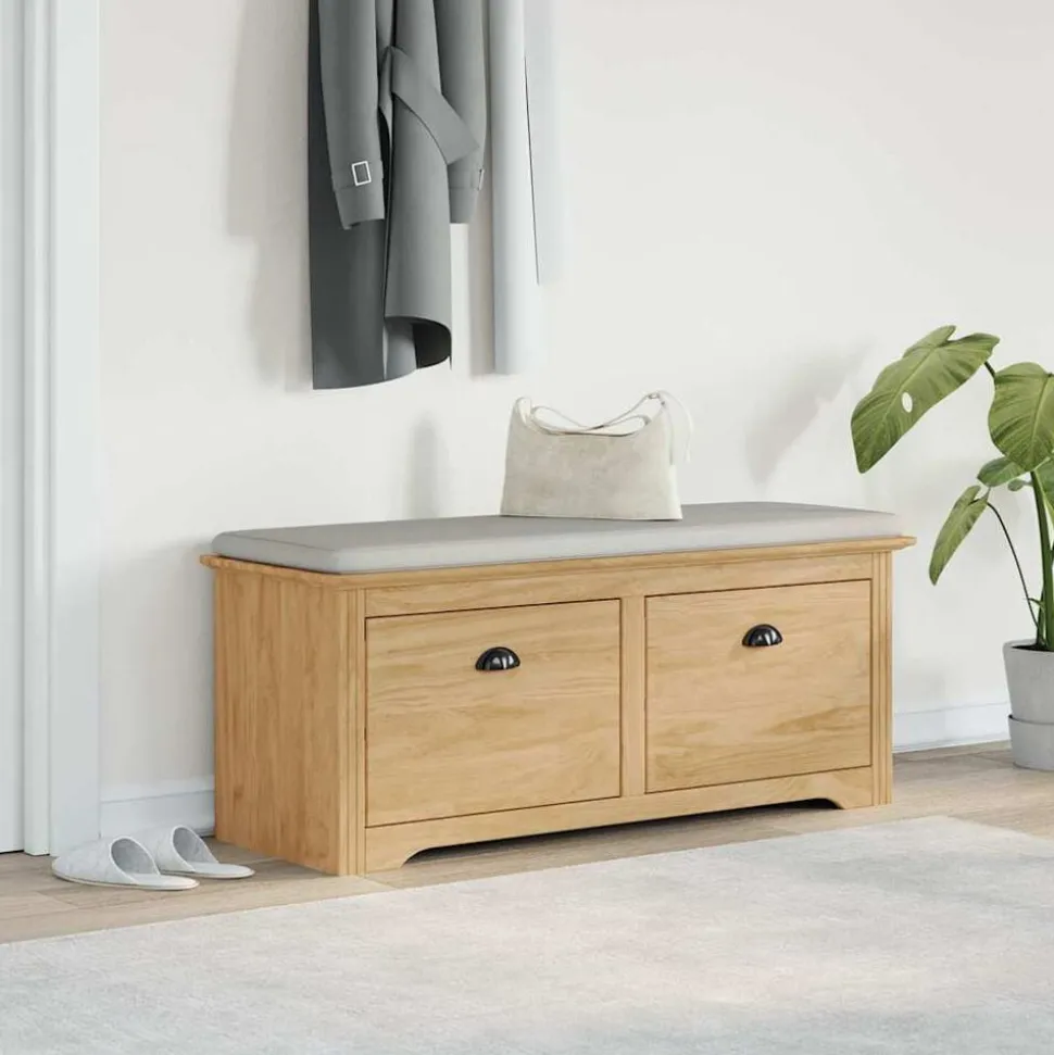 vidaXL Hal bank BODO Honingbruin 118 x 40 x 50 cm Bewerkt hout