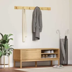 vidaXL Hal bank FLORO Wasbruin 115 x 40 x 45 cm Massief Vurenhout