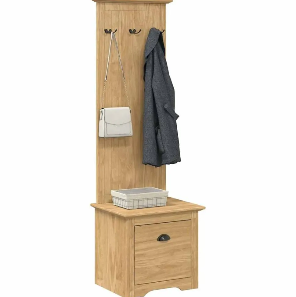 vidaXL hal kast BODO Honingbruin 50 x 40 x 156,7 cm Bewerkt hout