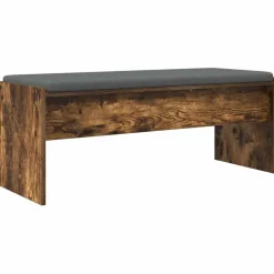 vidaXL Halbank met kussen Gerookt eiken 103 x 38 x 40 cm