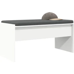 vidaXL Halbank met kussen Wit 80 x 38 x 46 cm
