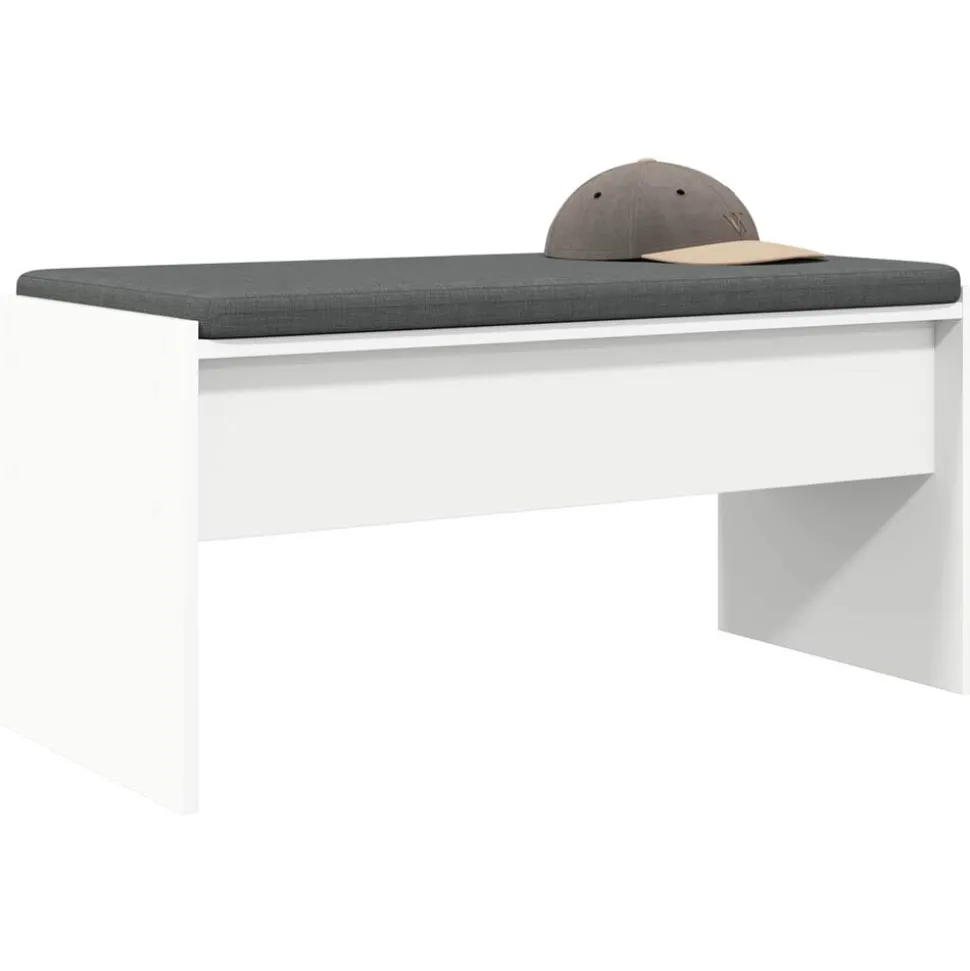 vidaXL Halbank met kussen Wit 80 x 38 x 46 cm