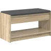 vidaXL Halbank met kussen met plank Sonoma Eiken 83 x 38 x 45 cm