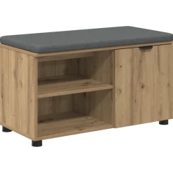vidaXL Halbank met kussen met plank Artisan Eik 80 x 38 x 46 cm