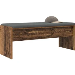 vidaXL Halbank met kussen Oudhout 103 x 38 x 40 cm