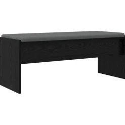 vidaXL Halbank met kussen Zwart Eiken 103 x 38 x 40 cm