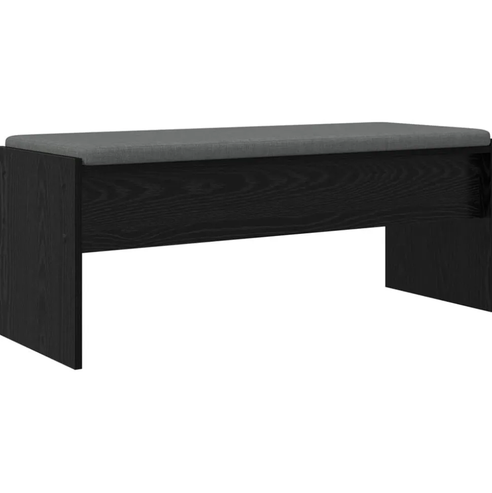 vidaXL Halbank met kussen Zwart Eiken 103 x 38 x 40 cm