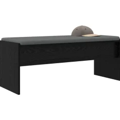 vidaXL Halbank met kussen Zwart Eiken 103 x 38 x 40 cm