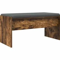 vidaXL Halbank met kussen Gerookt eiken 83 x 38 x 40 cm