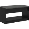 vidaXL Halbank met kussen met plank Zwarte Eik 83 x 38 x 45 cm