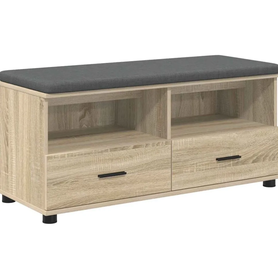 vidaXL Halbank met kussen met lade Sonoma Eiken 100 x 38 x 46 cm