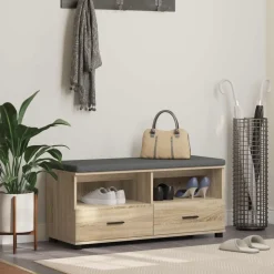 vidaXL Halbank met kussen met lade Sonoma Eiken 100 x 38 x 46 cm
