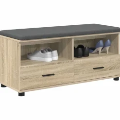 vidaXL Halbank met kussen met lade Sonoma Eiken 100 x 38 x 46 cm