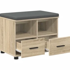 vidaXL Halbank met kussen met lade Sonoma Eiken 60 x 38 x 46 cm