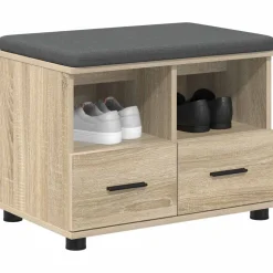 vidaXL Halbank met kussen met lade Sonoma Eiken 60 x 38 x 46 cm
