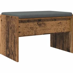vidaXL Halbank met kussen Oudhout 63 x 38 x 40 cm