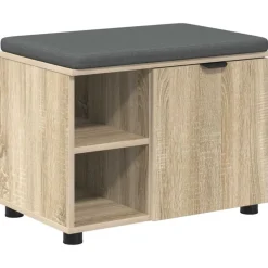 vidaXL Halbank met kussen met plank Sonoma Eiken 60 x 38 x 46 cm