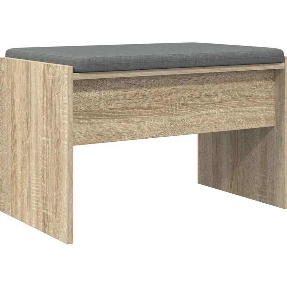 vidaXL Halbank met kussen Sonoma Eiken 63 x 38 x 40 cm