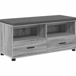 vidaXL Halbank met kussen met lade Grijze Sonoma 100 x 38 x 46 cm