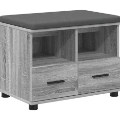 vidaXL Halbank met kussen met lade Grijze Sonoma 60 x 38 x 46 cm