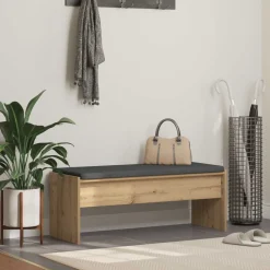 vidaXL Halbank met kussen Artisan Eiken 103 x 38 x 40 cm