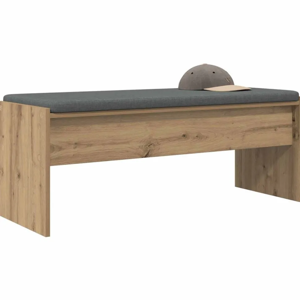 vidaXL Halbank met kussen Artisan Eiken 103 x 38 x 40 cm