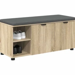 vidaXL Halbank met kussen met plank Sonoma Eiken 100 x 38 x 46 cm