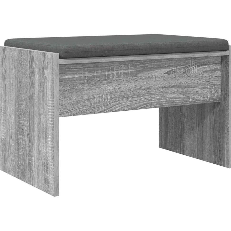 vidaXL Halbank met kussen Grijs Sonoma 63 x 38 x 40 cm