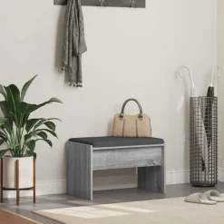 vidaXL Halbank met kussen Grijs Sonoma 63 x 38 x 40 cm