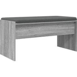 vidaXL Halbank met kussen Grijs Sonoma 83 x 38 x 40 cm