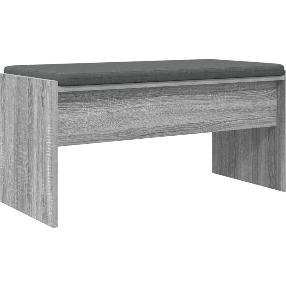 vidaXL Halbank met kussen Grijs Sonoma 83 x 38 x 40 cm