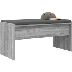vidaXL Halbank met kussen Grijs Sonoma 83 x 38 x 40 cm