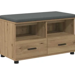 vidaXL Halbank met kussen met lade Artisan Eik 80 x 38 x 46 cm